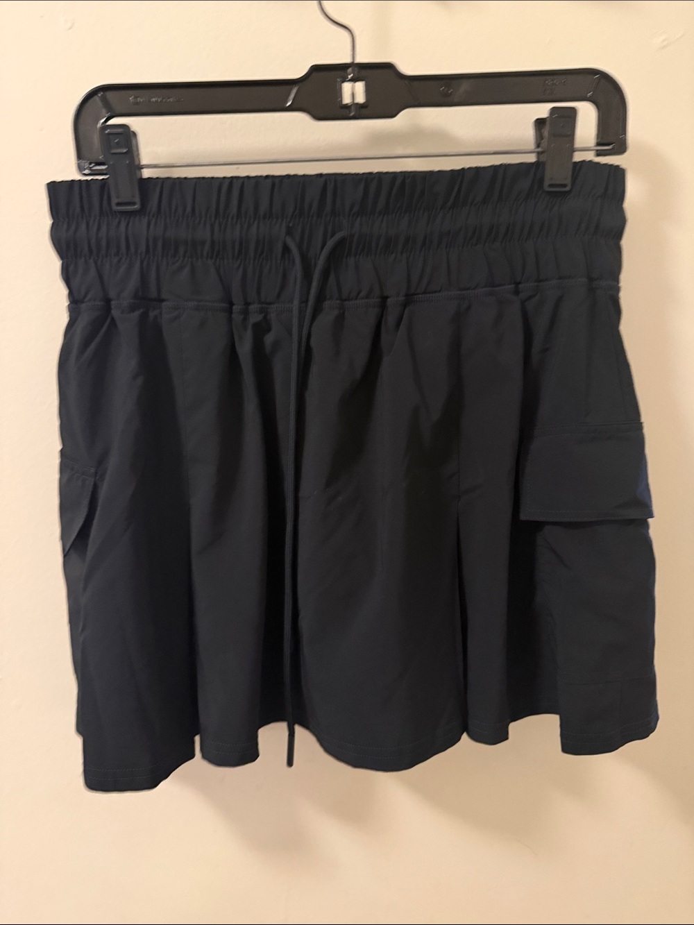 Skort Black Drawstring with Cargo Pockets